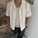 CAMICIA MANICHE CORTE BEIGE S24CA