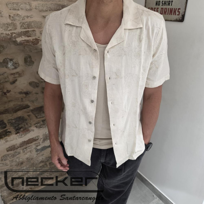 CAMICIA MANICHE CORTE BEIGE S14CA