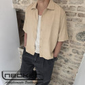 CAMICIA MANICHE CORTE S6J50 BEIGE