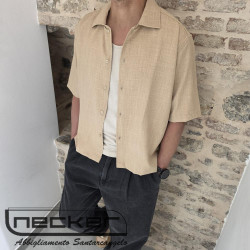 CAMICIA MANICHE CORTE S6J50 BEIGE