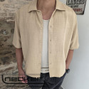 CAMICIA MANICHE CORTE S6J50 BEIGE
