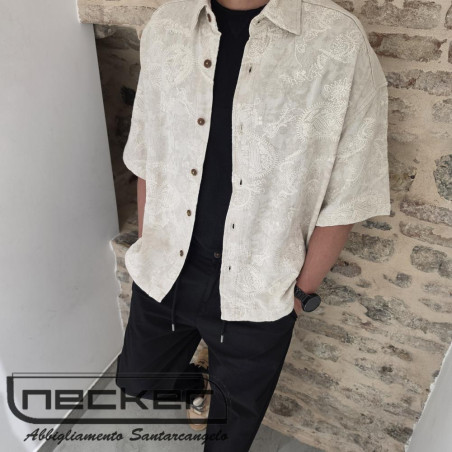 CAMICIA MANICHE CORTE CON RICAMI 26125530
