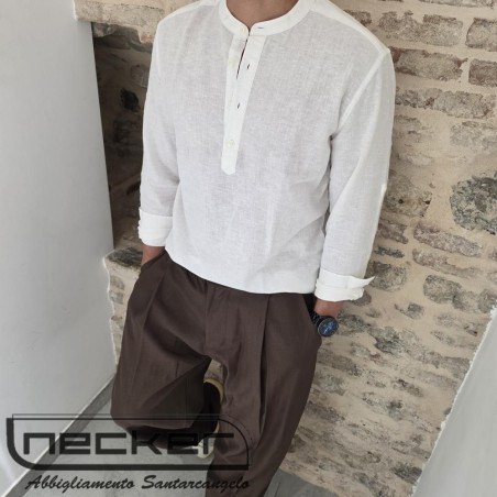 CAMICIA LINO COTONE CAIDEN 883 WHITE