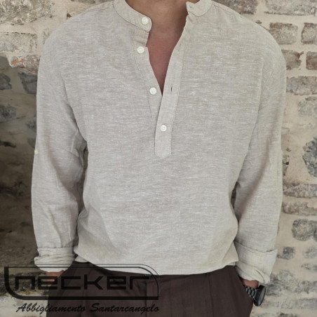 CAMICIA LINO COTONE CAIDEN 883 BEIGE