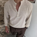 CAMICIA LINO COTONE CAIDEN 883 BEIGE
