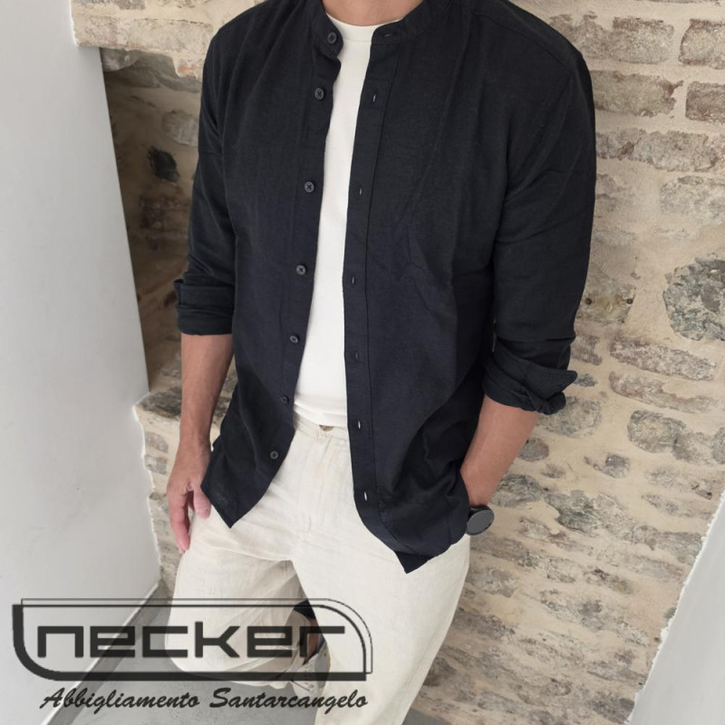 CAMICIA LINO CAIDEN BLACK 9173
