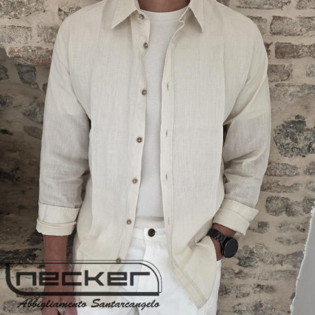 CAMICIA LINO SABBIA 112U