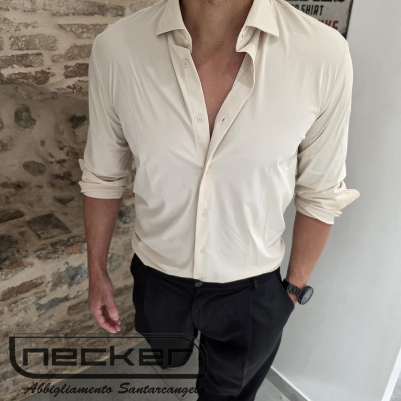 CAMICIA 10CA BEIGE NO IRON