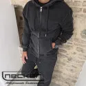 FELPA ZIP STONEWASHED 2616 NERO