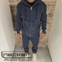 FELPA ZIP STONEWASHED 2616 BLU
