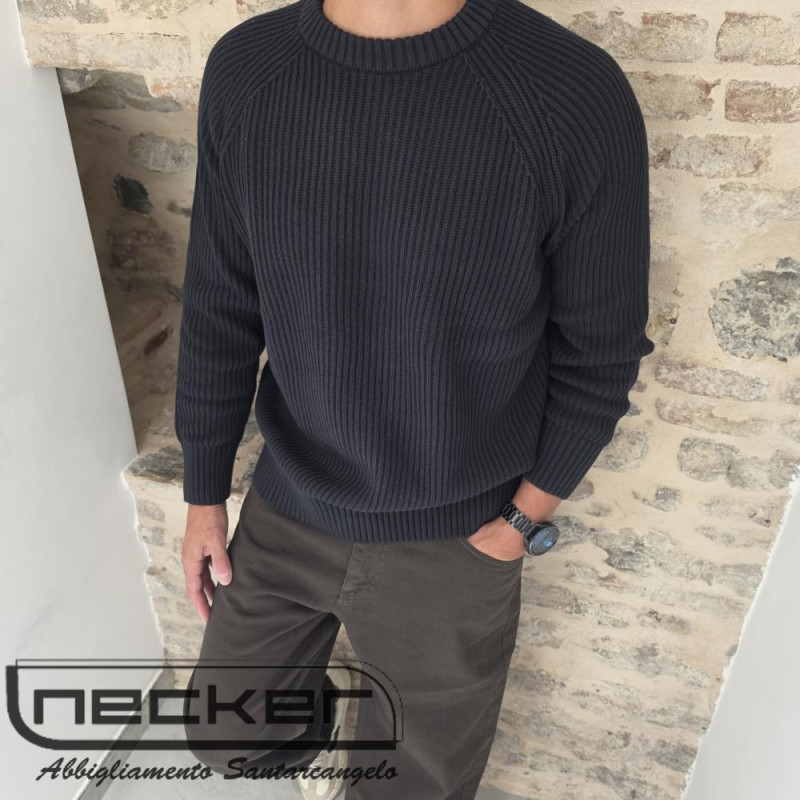 MAGLIONE GIROCOLLO BRAUN BLACK 1766