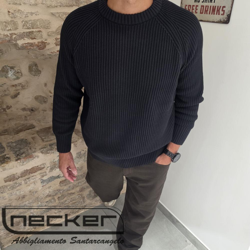 MAGLIONE GIROCOLLO BRAUN BLACK 1766