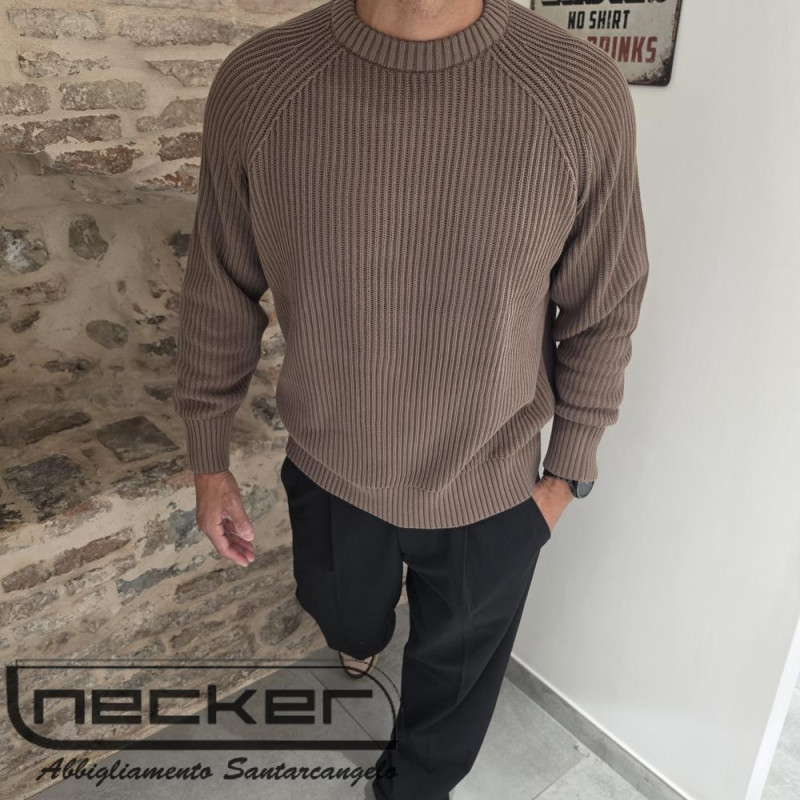 MAGLIONE GIROCOLLO BRAUN CHOCO 1766