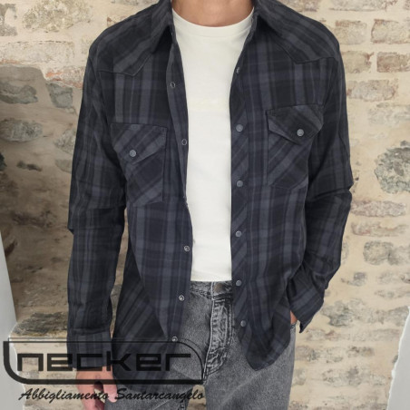 CAMICIA FLANELLA BLACK GREY LPC 0259