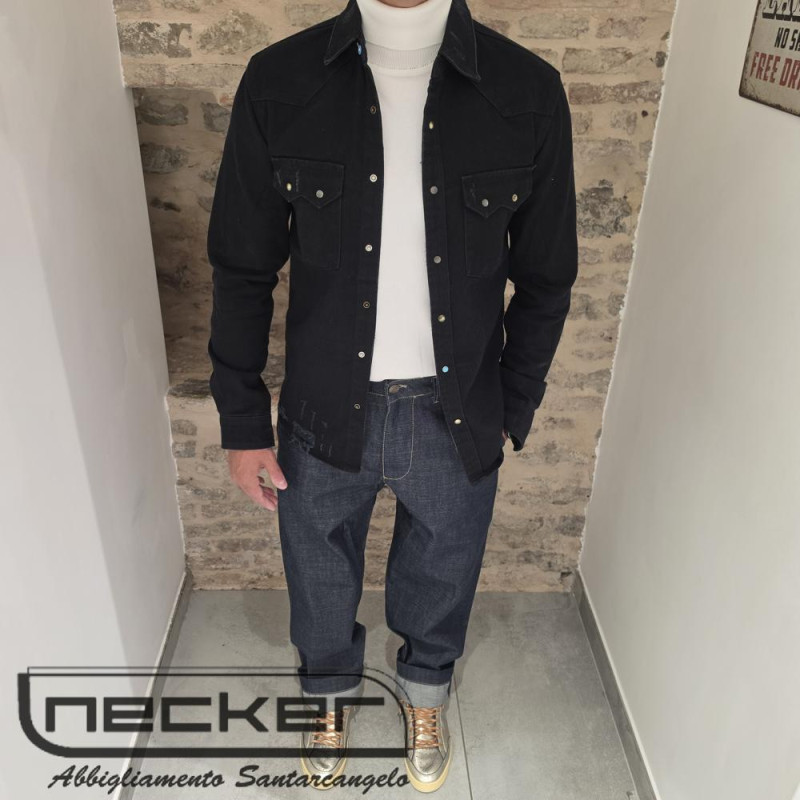 OVERSHIRT JEANS 23801 NERO