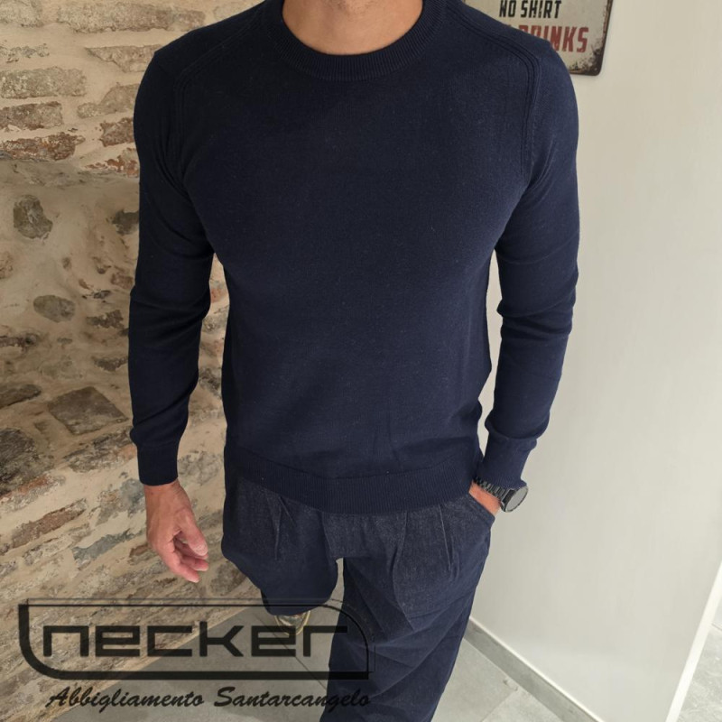 MAGLIA GIROCOLLO NAVY 32MG 200