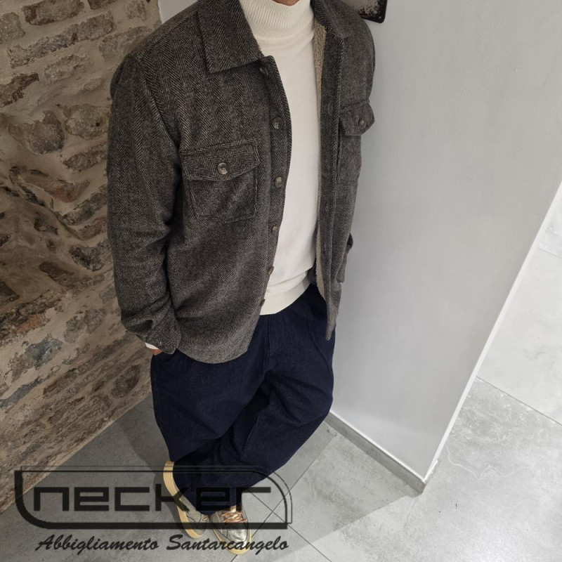 OVERSHIRT JACKET FLA1011 700 BROWN