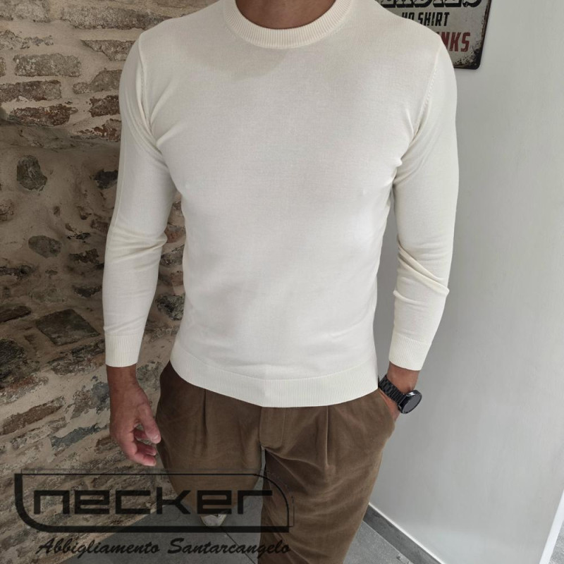 MAGLIONCINO GIROCOLLO M01 PANNA