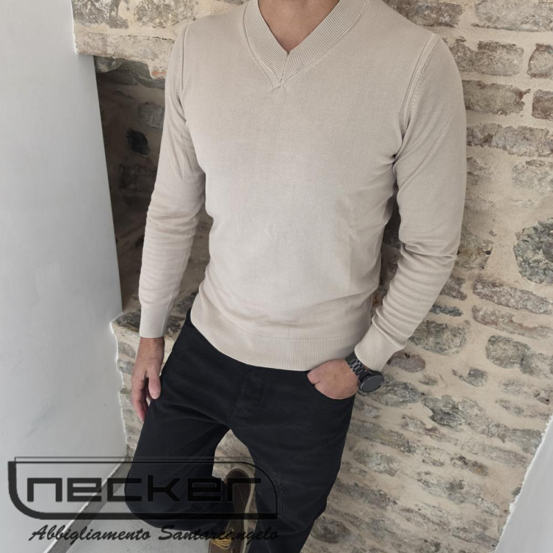 POLO COLLO V TAUPE M69