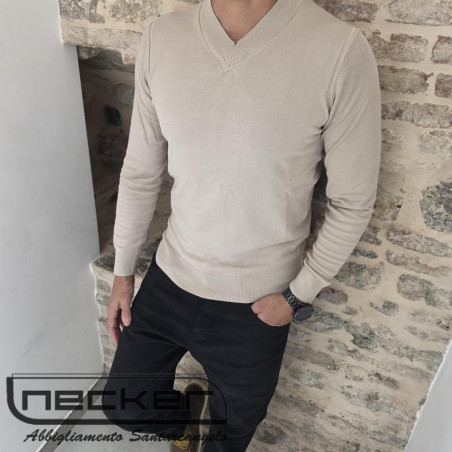 POLO COLLO V TAUPE M69