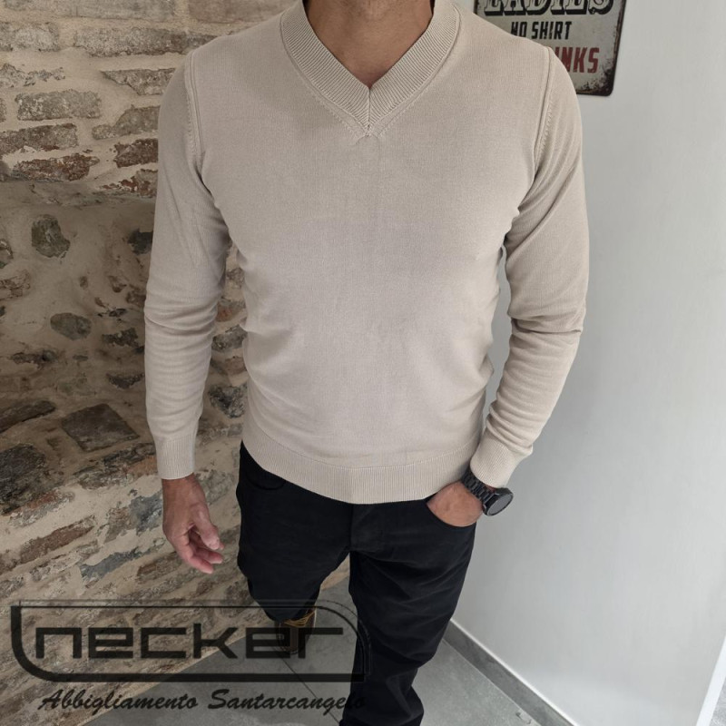 POLO COLLO V TAUPE M69