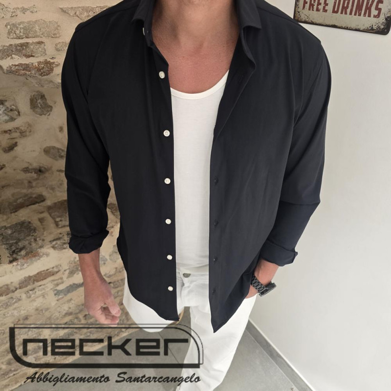 CAMICIA ADAM 900 NERA COL 163