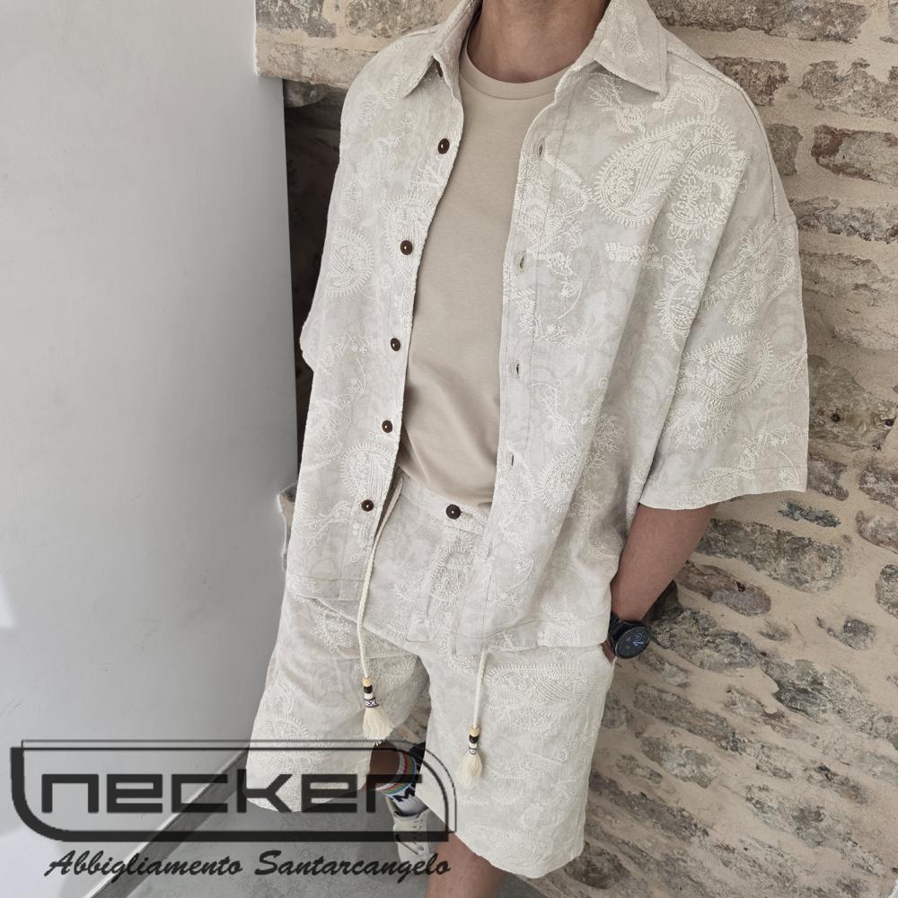 coordinato beige con ricami Berna